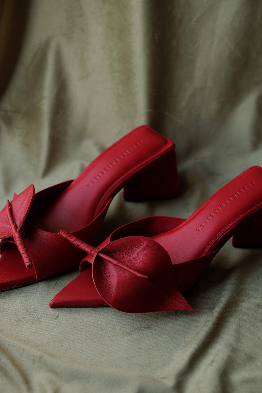 Calla Lily Clip On Shoes Accessories in Red