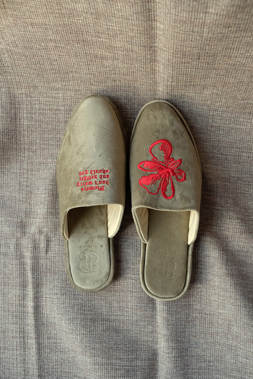 Flowers Don't Worry Home Slippers in Valley Green
